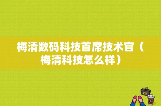 梅清数码科技首席技术官（梅清科技怎么样）