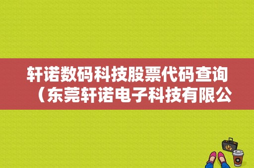 轩诺数码科技股票代码查询（东莞轩诺电子科技有限公司）