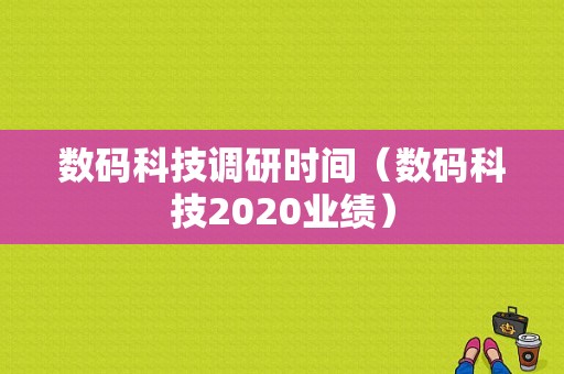 数码科技调研时间（数码科技2020业绩）-图1