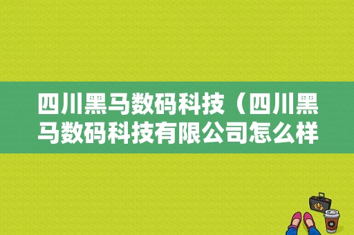 四川黑马数码科技（四川黑马数码科技有限公司怎么样）-图1