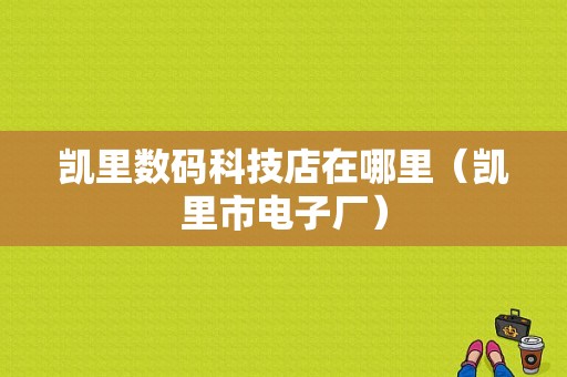 凯里数码科技店在哪里（凯里市电子厂）