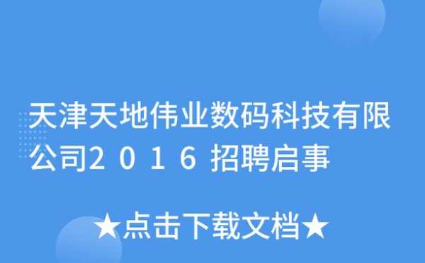 天地伟业数码科技（天地伟业数码科技招聘）